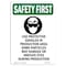 Signmission OSHA Sign, Use Protective Goggles W/ Symbol, 10in X 7in Rigid Plastic, 7" W, 10" H, Portrait OS-SF-P-710-V-11388 - alternate 1